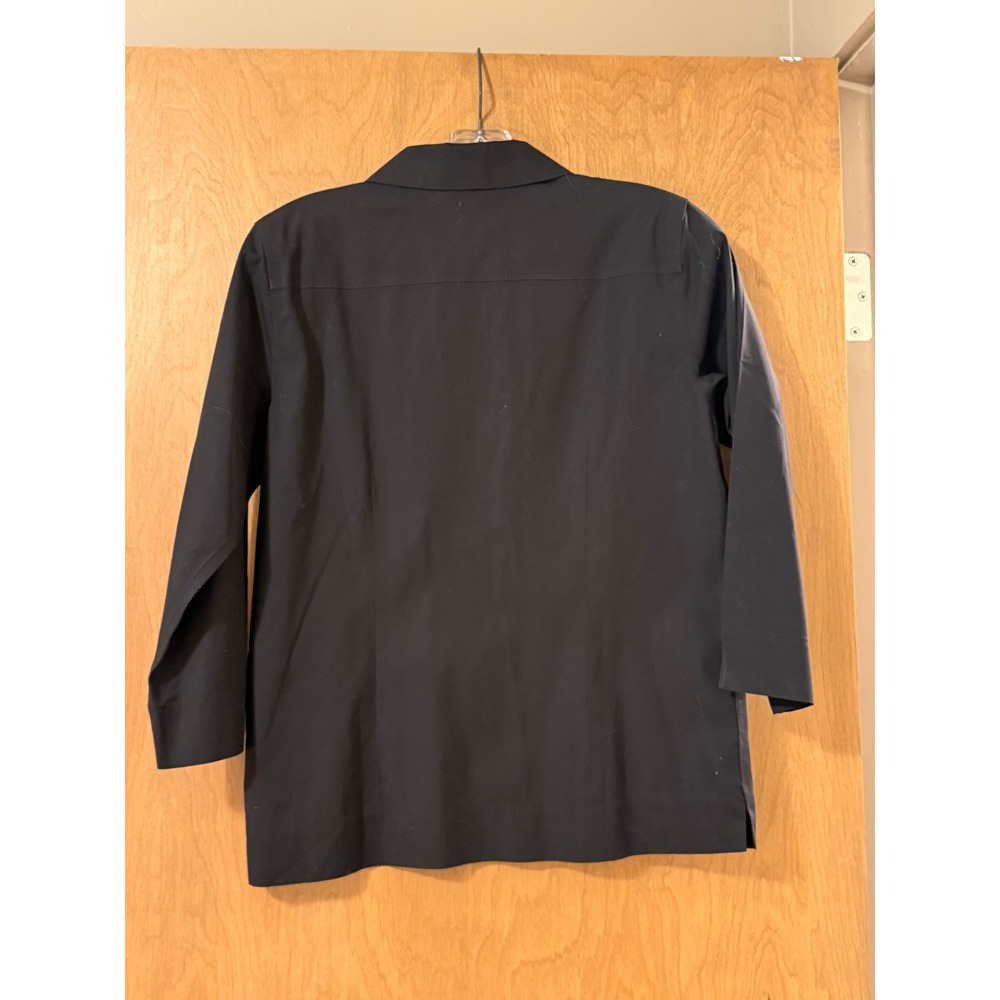 Eddie Bauer Black Button Up Blouse Women's S Wrinkle Resistant  3/4 Sleeve - Picture 2 of 7